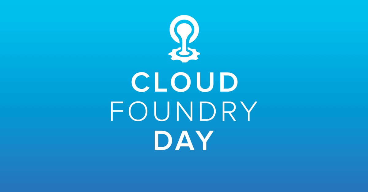 Cloud Foundry Day icon in white on a blue gradient background